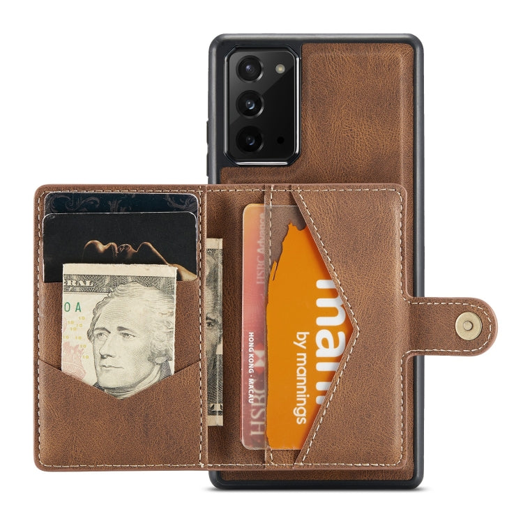 For Samsung Galaxy Note20 JEEHOOD Retro Magnetic Detachable Protective Case with Wallet & Card Slot & Holder(Brown) by buy2fix