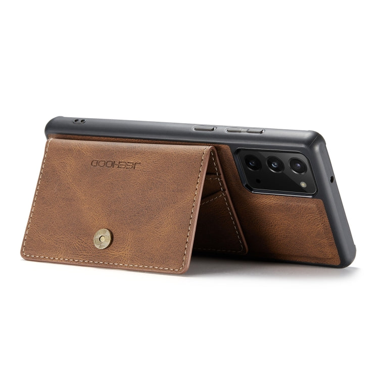 For Samsung Galaxy Note20 JEEHOOD Retro Magnetic Detachable Protective Case with Wallet & Card Slot & Holder(Brown) by buy2fix