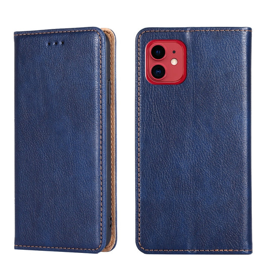 For iPhone 11 PU + TPU Gloss Oil Solid Color Magnetic Horizontal Flip Leather Case with Holder & Card Slot & Wallet(Blue) - iPhone 11 Cases by buy2fix | Online Shopping UK | buy2fix