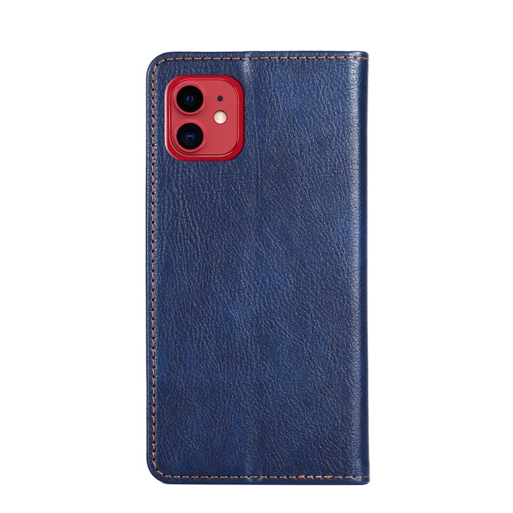 For iPhone 11 PU + TPU Gloss Oil Solid Color Magnetic Horizontal Flip Leather Case with Holder & Card Slot & Wallet(Blue) - iPhone 11 Cases by buy2fix | Online Shopping UK | buy2fix