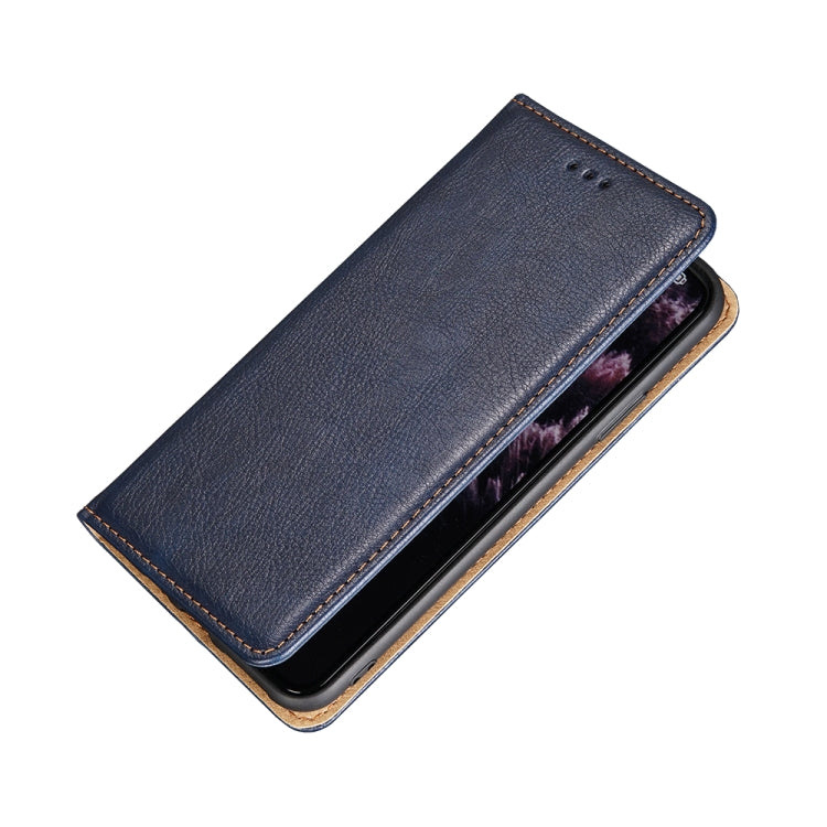 For iPhone 11 PU + TPU Gloss Oil Solid Color Magnetic Horizontal Flip Leather Case with Holder & Card Slot & Wallet(Blue) - iPhone 11 Cases by buy2fix | Online Shopping UK | buy2fix