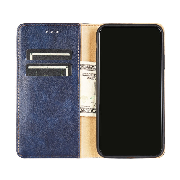 For iPhone 11 PU + TPU Gloss Oil Solid Color Magnetic Horizontal Flip Leather Case with Holder & Card Slot & Wallet(Blue) - iPhone 11 Cases by buy2fix | Online Shopping UK | buy2fix