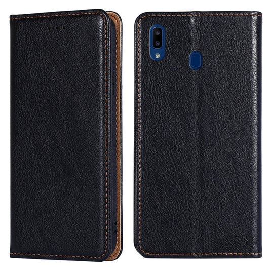 For Samsung Galaxy A20e PU + TPU Gloss Oil Solid Color Magnetic Horizontal Flip Leather Case with Holder & Card Slot & Wallet(Black) by buy2fix