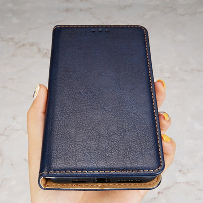 For Samsung Galaxy A20e PU + TPU Gloss Oil Solid Color Magnetic Horizontal Flip Leather Case with Holder & Card Slot & Wallet(Blue) - Galaxy Phone Cases by buy2fix | Online Shopping UK | buy2fix