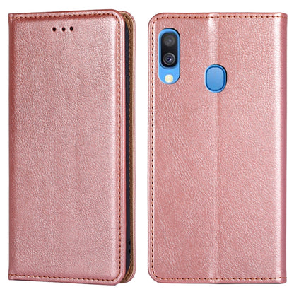 For Samsung Galaxy A40 PU + TPU Gloss Oil Solid Color Magnetic Horizontal Flip Leather Case with Holder & Card Slot & Wallet(Rose Gold) - Galaxy Phone Cases by buy2fix | Online Shopping UK | buy2fix