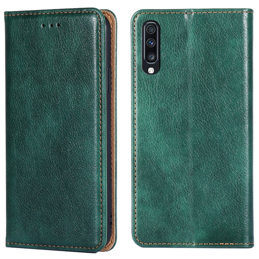 For Samsung Galaxy A70 PU + TPU Gloss Oil Solid Color Magnetic Horizontal Flip Leather Case with Holder & Card Slot & Wallet(Green) by buy2fix