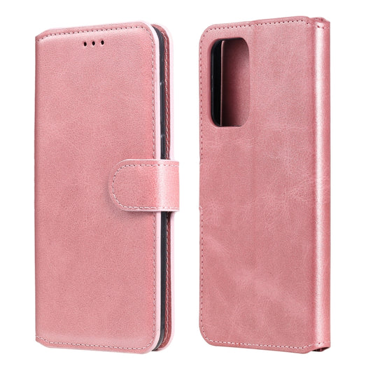 For Samsung Galaxy A52 5G Classic Calf Texture PU + TPU Horizontal Flip Leather Case, with Holder & Card Slots & Wallet(Rose Gold) by buy2fix