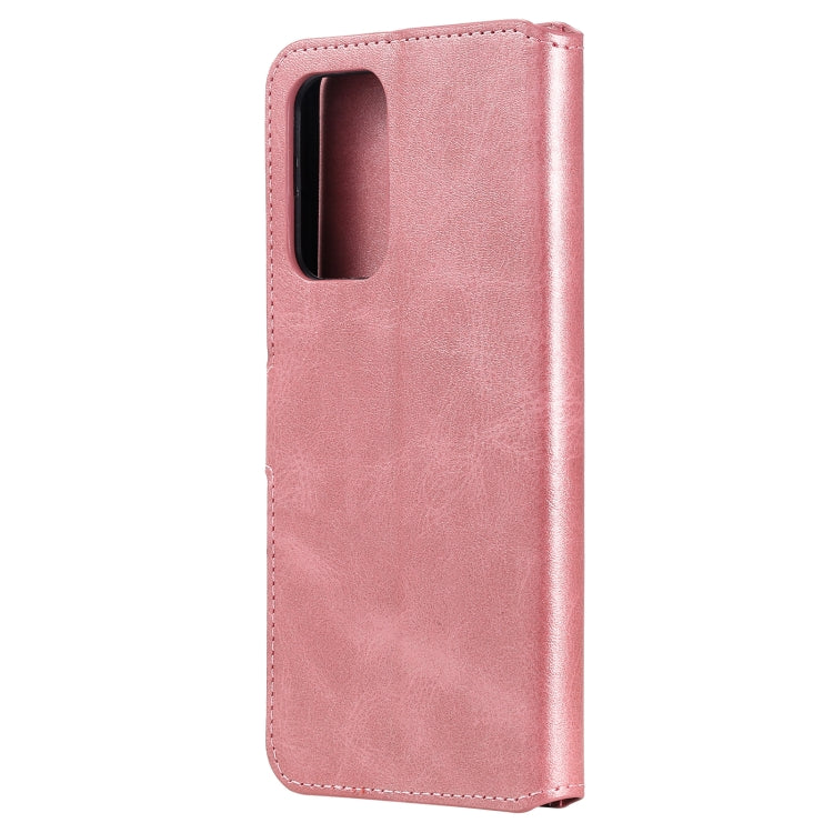 For Samsung Galaxy A52 5G Classic Calf Texture PU + TPU Horizontal Flip Leather Case, with Holder & Card Slots & Wallet(Rose Gold) by buy2fix