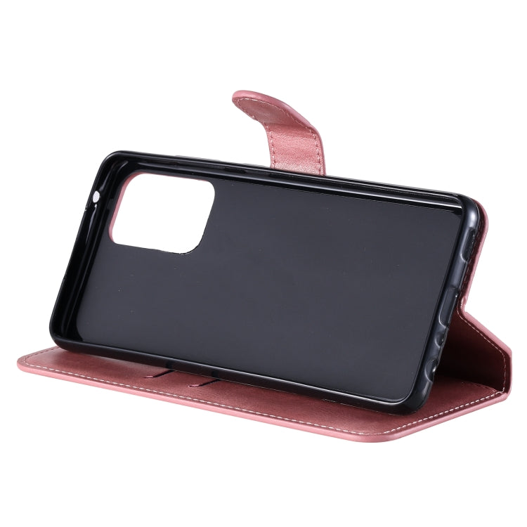 For Samsung Galaxy A52 5G Classic Calf Texture PU + TPU Horizontal Flip Leather Case, with Holder & Card Slots & Wallet(Rose Gold) by buy2fix