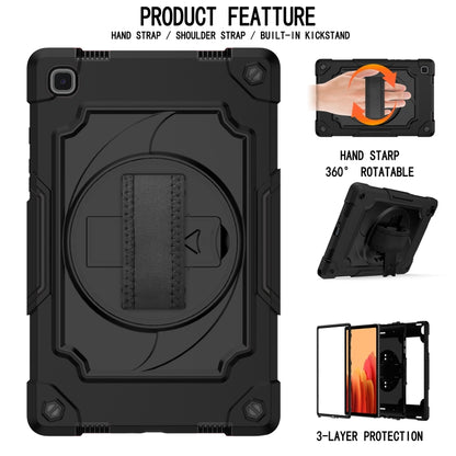 For Samsung Galaxy Tab A7 10.4 (2020)/T500 360 Degree Rotation Turntable Contrast Color Robot Shockproof Silicone + PC Protective Case with Holder(Black) - Other Galaxy Tab PC by buy2fix | Online Shopping UK | buy2fix