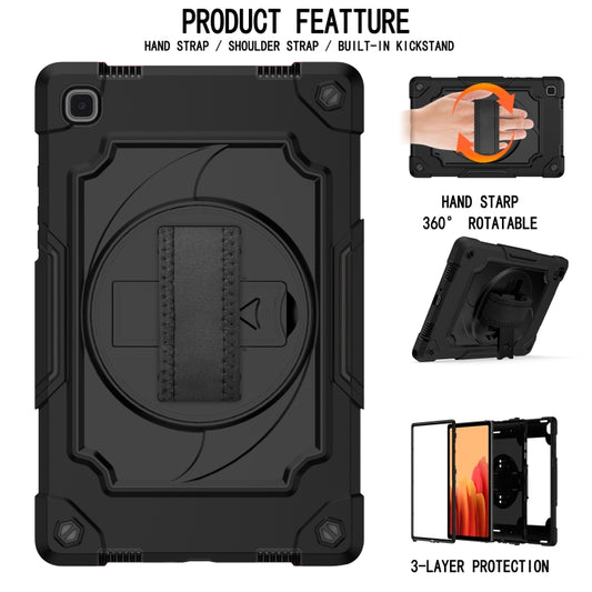 For Samsung Galaxy Tab A7 10.4 (2020)/T500 360 Degree Rotation Turntable Contrast Color Robot Shockproof Silicone + PC Protective Case with Holder(Black) - Other Galaxy Tab PC by buy2fix | Online Shopping UK | buy2fix