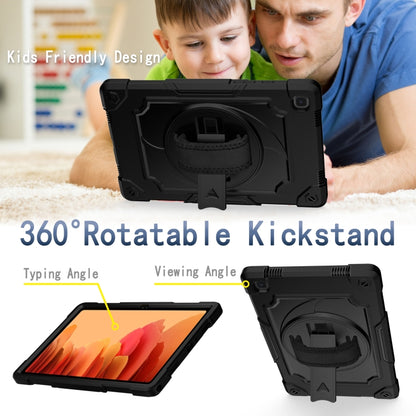 For Samsung Galaxy Tab A7 10.4 (2020)/T500 360 Degree Rotation Turntable Contrast Color Robot Shockproof Silicone + PC Protective Case with Holder(Black) - Other Galaxy Tab PC by buy2fix | Online Shopping UK | buy2fix