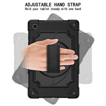 For Samsung Galaxy Tab A7 10.4 (2020)/T500 360 Degree Rotation Turntable Contrast Color Robot Shockproof Silicone + PC Protective Case with Holder(Black) - Other Galaxy Tab PC by buy2fix | Online Shopping UK | buy2fix