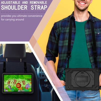 For Samsung Galaxy Tab A7 10.4 (2020)/T500 360 Degree Rotation Turntable Contrast Color Robot Shockproof Silicone + PC Protective Case with Holder(Black) - Other Galaxy Tab PC by buy2fix | Online Shopping UK | buy2fix