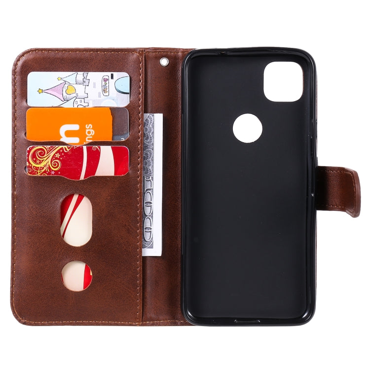 For Google Pixel 4a 4G Fashion Calf Texture Zipper Horizontal Flip Leather Case with Holder & Card Slots & Wallet(Brown) by buy2fix