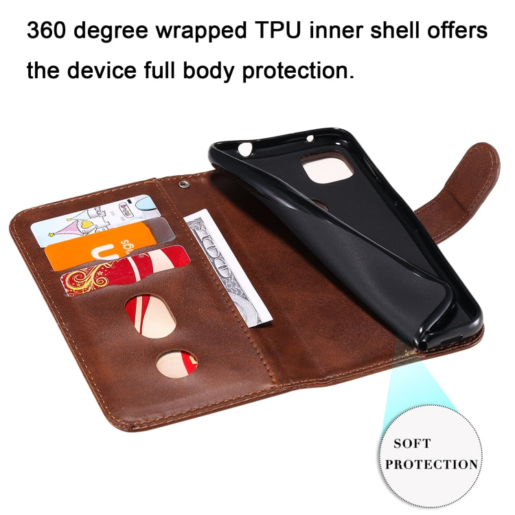 For Google Pixel 4a 4G Fashion Calf Texture Zipper Horizontal Flip Leather Case with Holder & Card Slots & Wallet(Brown) by buy2fix