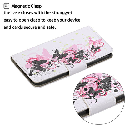 For Samsung Galaxy A12 Colored Drawing Pattern Horizontal Flip Leather Case with Holder & Card Slots & Wallet & Lanyard(Four Butterflies) by buy2fix