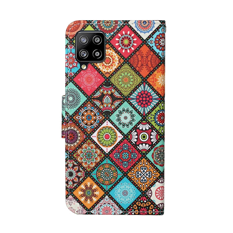 For Samsung Galaxy A12 Colored Drawing Pattern Horizontal Flip Leather Case with Holder & Card Slots & Wallet & Lanyard(Ethnic Style) by buy2fix