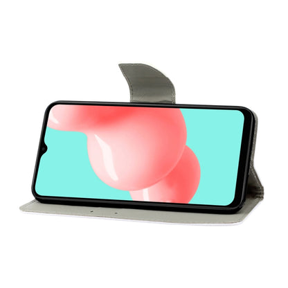 For Samsung Galaxy A12 Colored Drawing Pattern Horizontal Flip Leather Case with Holder & Card Slots & Wallet & Lanyard(Peonies) by buy2fix