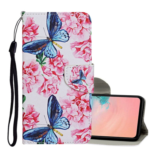 For Samsung Galaxy A12 Colored Drawing Pattern Horizontal Flip Leather Case with Holder & Card Slots & Wallet & Lanyard(Dragonfly Flower) - Galaxy Phone Cases by buy2fix | Online Shopping UK | buy2fix