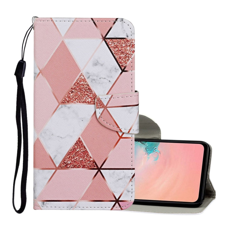 For Samsung Galaxy A12 Colored Drawing Pattern Horizontal Flip Leather Case with Holder & Card Slots & Wallet & Lanyard(Marble) by buy2fix