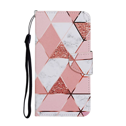 For Samsung Galaxy A12 Colored Drawing Pattern Horizontal Flip Leather Case with Holder & Card Slots & Wallet & Lanyard(Marble) by buy2fix