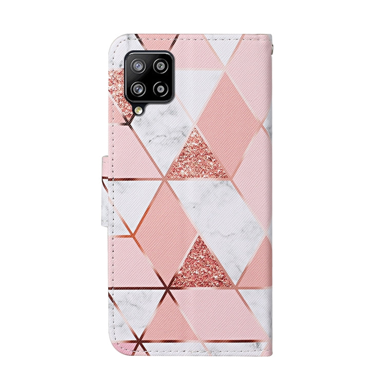For Samsung Galaxy A12 Colored Drawing Pattern Horizontal Flip Leather Case with Holder & Card Slots & Wallet & Lanyard(Marble) by buy2fix