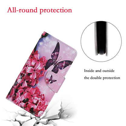 For Samsung Galaxy A12 Colored Drawing Pattern Horizontal Flip Leather Case with Holder & Card Slots & Wallet & Lanyard(Red Flower Butterfly) by buy2fix