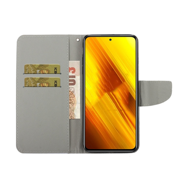 For Xiaomi Poco X3 NFC Colored Drawing Pattern Horizontal Flip Leather Case with Holder & Card Slots & Wallet & Lanyard(Yellow Flower Butterfly) - Xiaomi Cases by buy2fix | Online Shopping UK | buy2fix