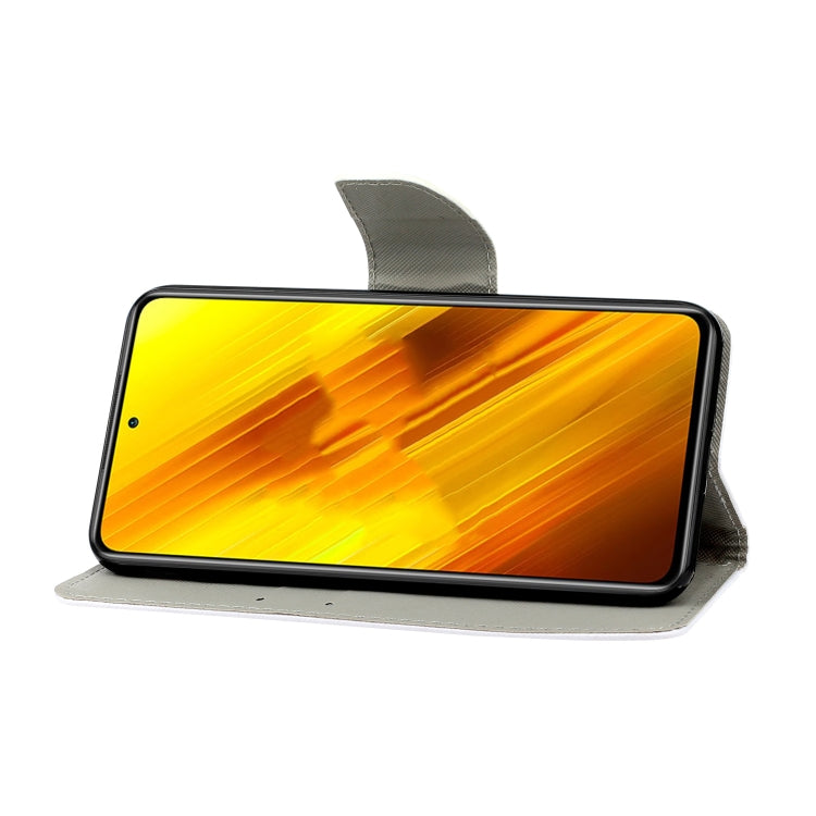 For Xiaomi Poco X3 NFC Colored Drawing Pattern Horizontal Flip Leather Case with Holder & Card Slots & Wallet & Lanyard(Yellow Flower Butterfly) - Xiaomi Cases by buy2fix | Online Shopping UK | buy2fix