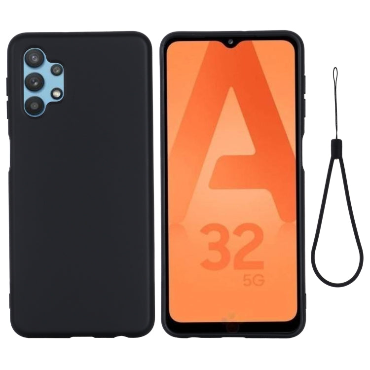 For Samsung Galaxy A32 5G Pure Color Liquid Silicone Shockproof Full Coverage Case(Black) by buy2fix