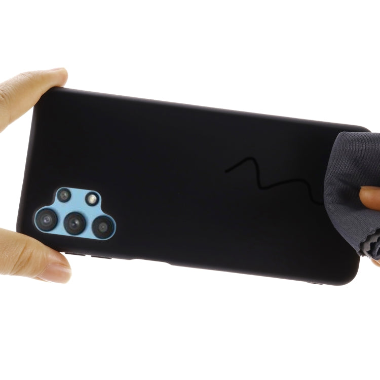 For Samsung Galaxy A32 5G Pure Color Liquid Silicone Shockproof Full Coverage Case(Black) by buy2fix