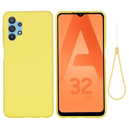 For Samsung Galaxy A32 5G Pure Color Liquid Silicone Shockproof Full Coverage Case(Yellow) by buy2fix