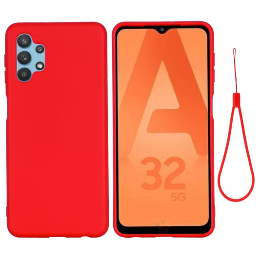 For Samsung Galaxy A32 5G Pure Color Liquid Silicone Shockproof Full Coverage Case(Red) - Galaxy Phone Cases by buy2fix | Online Shopping UK | buy2fix