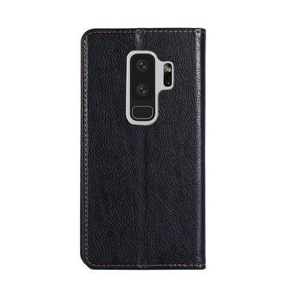 For Samsung Galaxy S9+ PU + TPU Gloss Oil Solid Color Magnetic Horizontal Flip Leather Case with Holder & Card Slot & Wallet(Black) by buy2fix