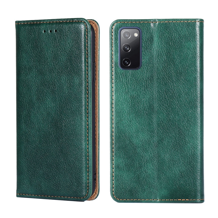 For Samsung Galaxy S20 FE PU + TPU Gloss Oil Solid Color Magnetic Horizontal Flip Leather Case with Holder & Card Slot & Wallet(Green) by FIERRE SHANN
