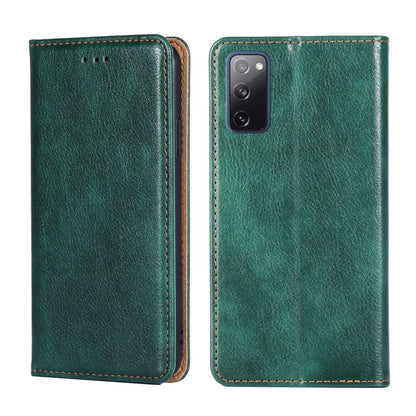 For Samsung Galaxy S20 FE PU + TPU Gloss Oil Solid Color Magnetic Horizontal Flip Leather Case with Holder & Card Slot & Wallet(Green) by FIERRE SHANN