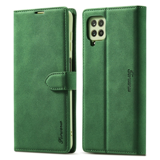 For Samsung Galaxy A12 Forwenw F1 Series Matte Strong Magnetism Horizontal Flip Leather Case with Holder & Card Slots & Wallet & Photo Frame(Green) - Galaxy Phone Cases by Forwenw | Online Shopping UK | buy2fix