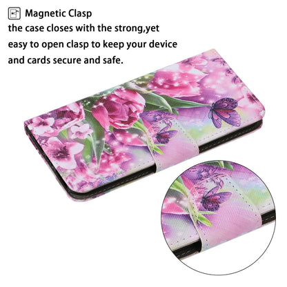 For Samsung Galaxy A12 Coloured Drawing Pattern Horizontal Flip PU Leather Case with Holder & Card Slots & Wallet & Lanyard(Rose Butterfly) by buy2fix