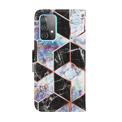 For Samsung Galaxy A52 5G / 4G Coloured Drawing Pattern Horizontal Flip PU Leather Case with Holder & Card Slots & Wallet & Lanyard(Black Marble) by buy2fix