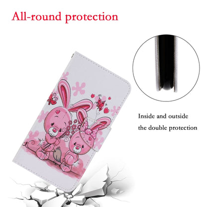 For Samsung Galaxy A52 5G / 4G Coloured Drawing Pattern Horizontal Flip PU Leather Case with Holder & Card Slots & Wallet & Lanyard(Cute Rabbit) by buy2fix