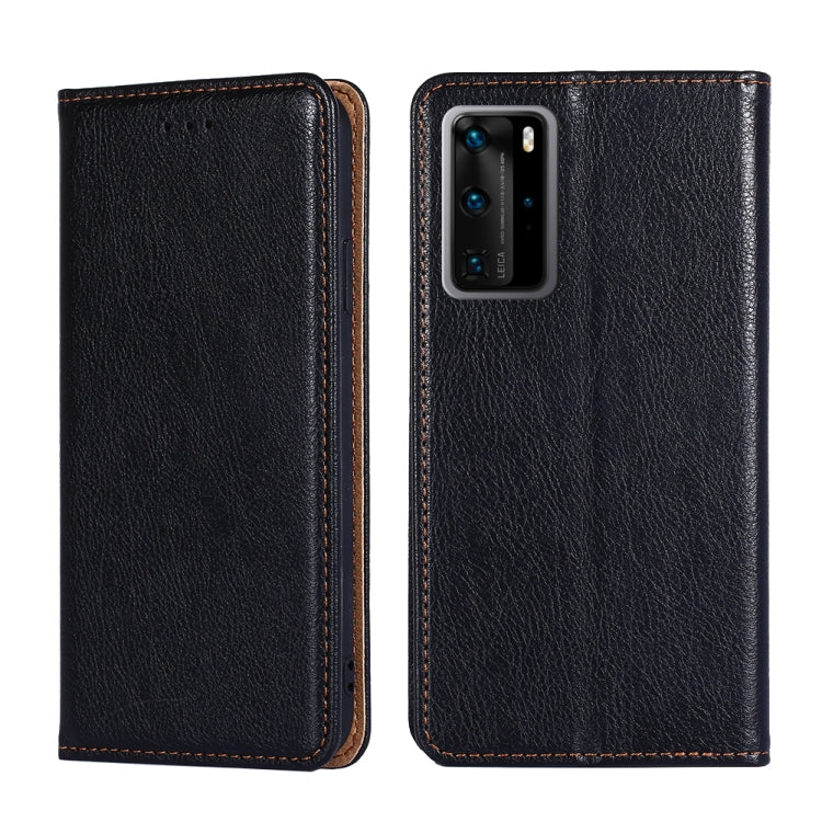 For Huawei P40 Pro PU + TPU Gloss Oil Solid Color Magnetic Horizontal Flip Leather Case with Holder & Card Slot & Wallet(Black) - Huawei Cases by buy2fix | Online Shopping UK | buy2fix