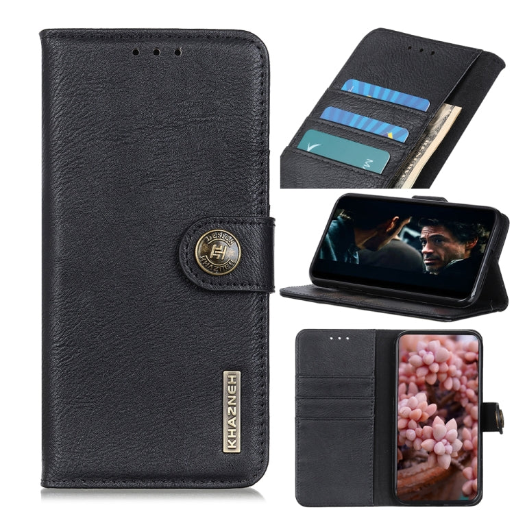 For Xiaomi Redmi Note 9 5G KHAZNEH Cowhide Texture Horizontal Flip Leather Case with Holder & Card Slots & Wallet(Black) - Xiaomi Cases by buy2fix | Online Shopping UK | buy2fix