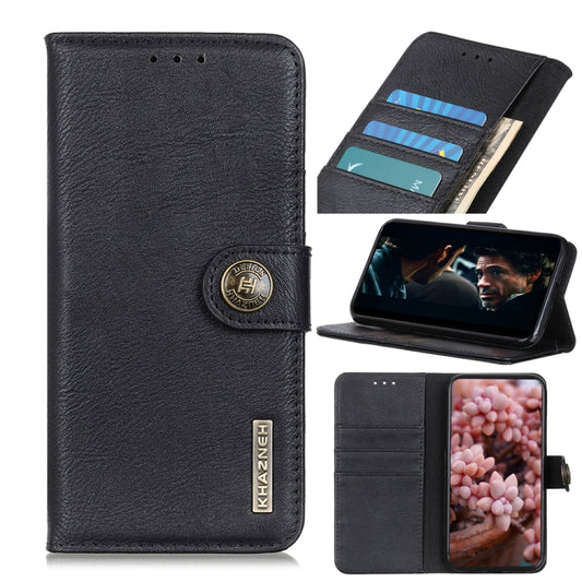 For Xiaomi Redmi Note 9 5G KHAZNEH Cowhide Texture Horizontal Flip Leather Case with Holder & Card Slots & Wallet(Black) - Xiaomi Cases by buy2fix | Online Shopping UK | buy2fix