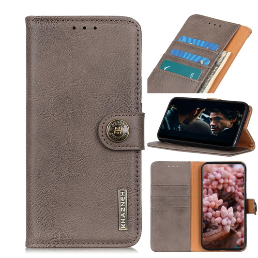 For Xiaomi Redmi Note 9 5G KHAZNEH Cowhide Texture Horizontal Flip Leather Case with Holder & Card Slots & Wallet(Khaki) - Xiaomi Cases by buy2fix | Online Shopping UK | buy2fix