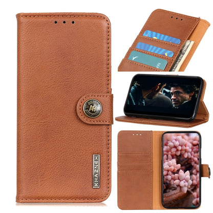 For Xiaomi Redmi Note 9 5G KHAZNEH Cowhide Texture Horizontal Flip Leather Case with Holder & Card Slots & Wallet(Brown) - Xiaomi Cases by buy2fix | Online Shopping UK | buy2fix