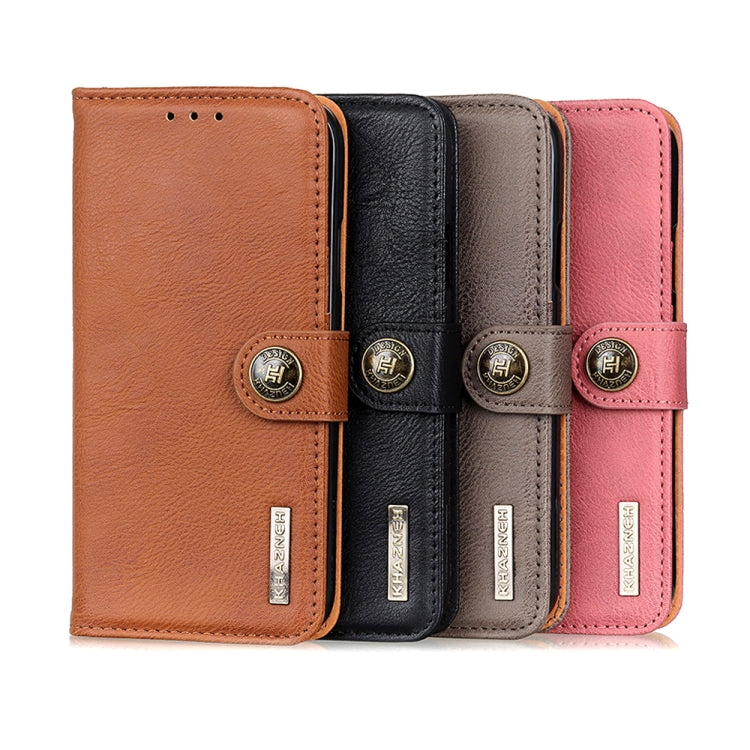 For Xiaomi Redmi Note 9 5G KHAZNEH Cowhide Texture Horizontal Flip Leather Case with Holder & Card Slots & Wallet(Khaki) - Xiaomi Cases by buy2fix | Online Shopping UK | buy2fix
