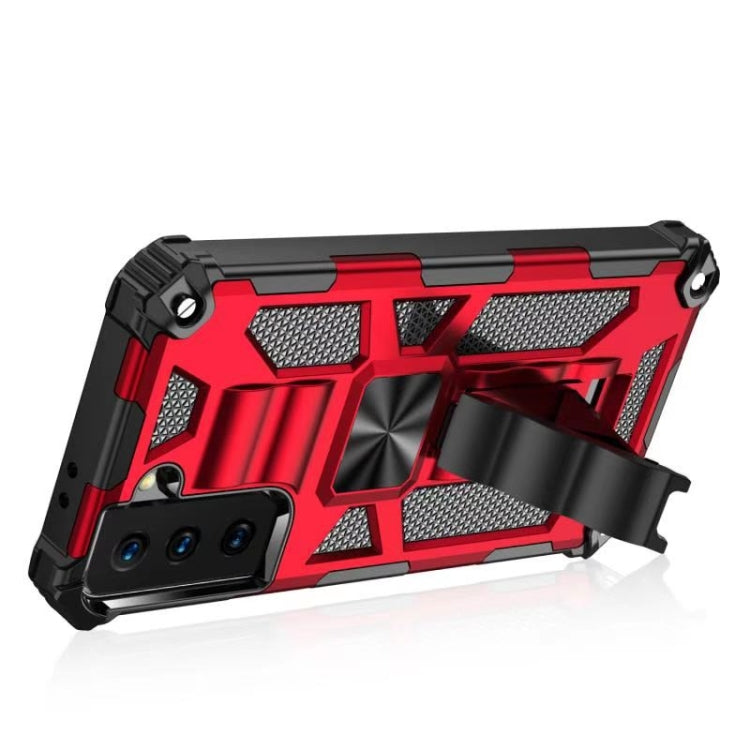 For Samsung Galaxy S21+ 5G Shockproof TPU + PC Magnetic Protective Case with Holder(Black) - Galaxy S21+ 5G Cases by buy2fix | Online Shopping UK | buy2fix