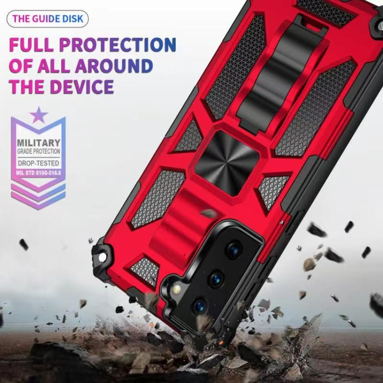 For Samsung Galaxy S21+ 5G Shockproof TPU + PC Magnetic Protective Case with Holder(Black) - Galaxy S21+ 5G Cases by buy2fix | Online Shopping UK | buy2fix