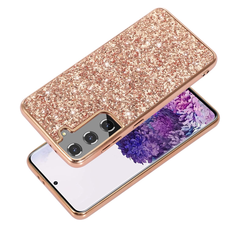 For Samsung Galaxy S21 Plus 5G Glitter Powder Shockproof TPU Protective Case(Gold) - Galaxy S21+ 5G Cases by buy2fix | Online Shopping UK | buy2fix